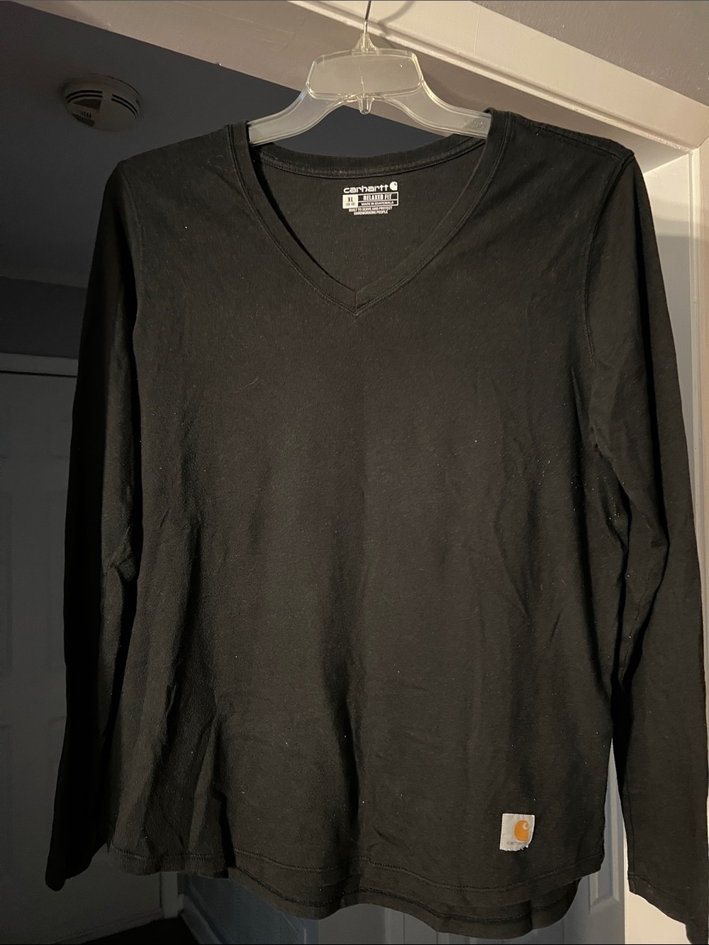 Carhartt Women’s Black V-Neck Long Sleeve Shirt